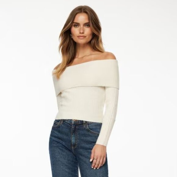 Dynamite Heavenlyarn™ Laura Off Shoulder Sweater - Picture 1 of 4